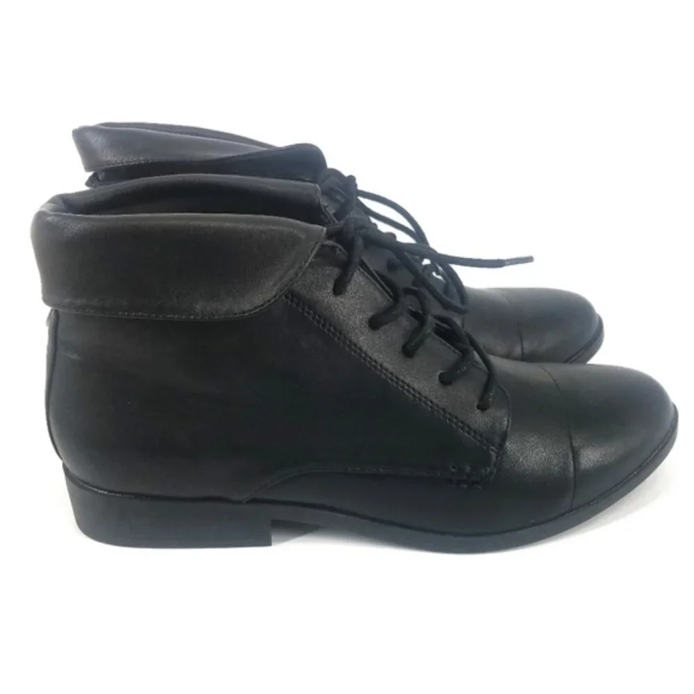 NWOB Gloria Vanderbilt Women's Claudette Ankle Boot Dark Academia Black Gothic 9
